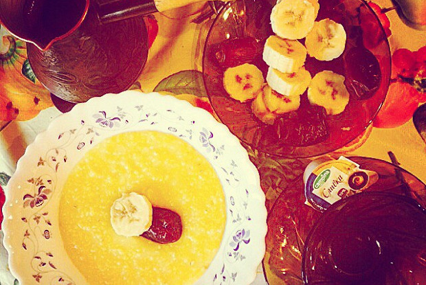 Фото рецепт Кукурузная каша с молоком