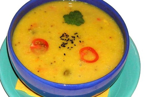 Фото рецепт Суп-пюре из чечевицы со сладким перцем