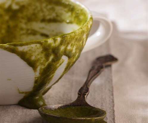 Фото рецепт Крем-суп из шпината и смеси салатов