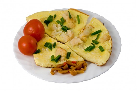 Фото рецепт Цветная капуста в омлете