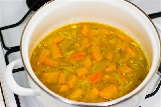 Фото рецепт Овощной суп с тыквой