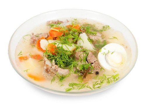 Фото рецепт Суп «Чихиртма» из баранины с кинзой и яичным соусом