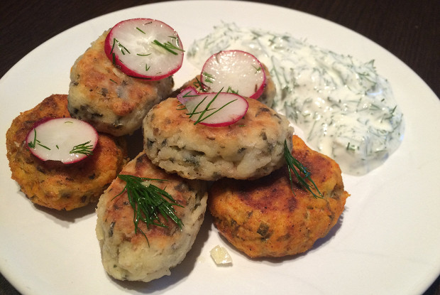 Фото рецепт Сырники с картофелем и морской капустой