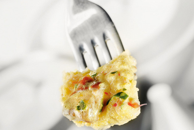 Фото рецепт Кукурузная каша с грибами и шафраном